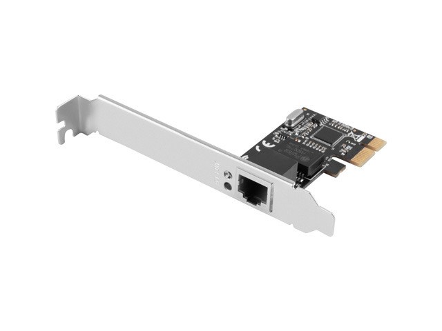 LANBERG KARTA SIECIOWA PCI-E 1X RJ45 1GB RTL8111C ŚLEDŹ LOW PROFILE PCE-1GB-201