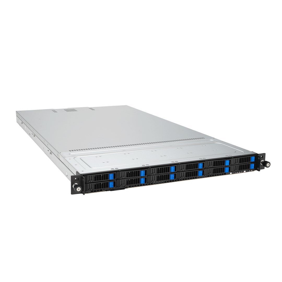 Platforma Asus Rack (1U) RS700A-E12-RS12U AMD Epyc 9004 (12x NVMe, 2xM.2, 1xGPU, 2x10Gbe, IPMI, 1+1 2600W)