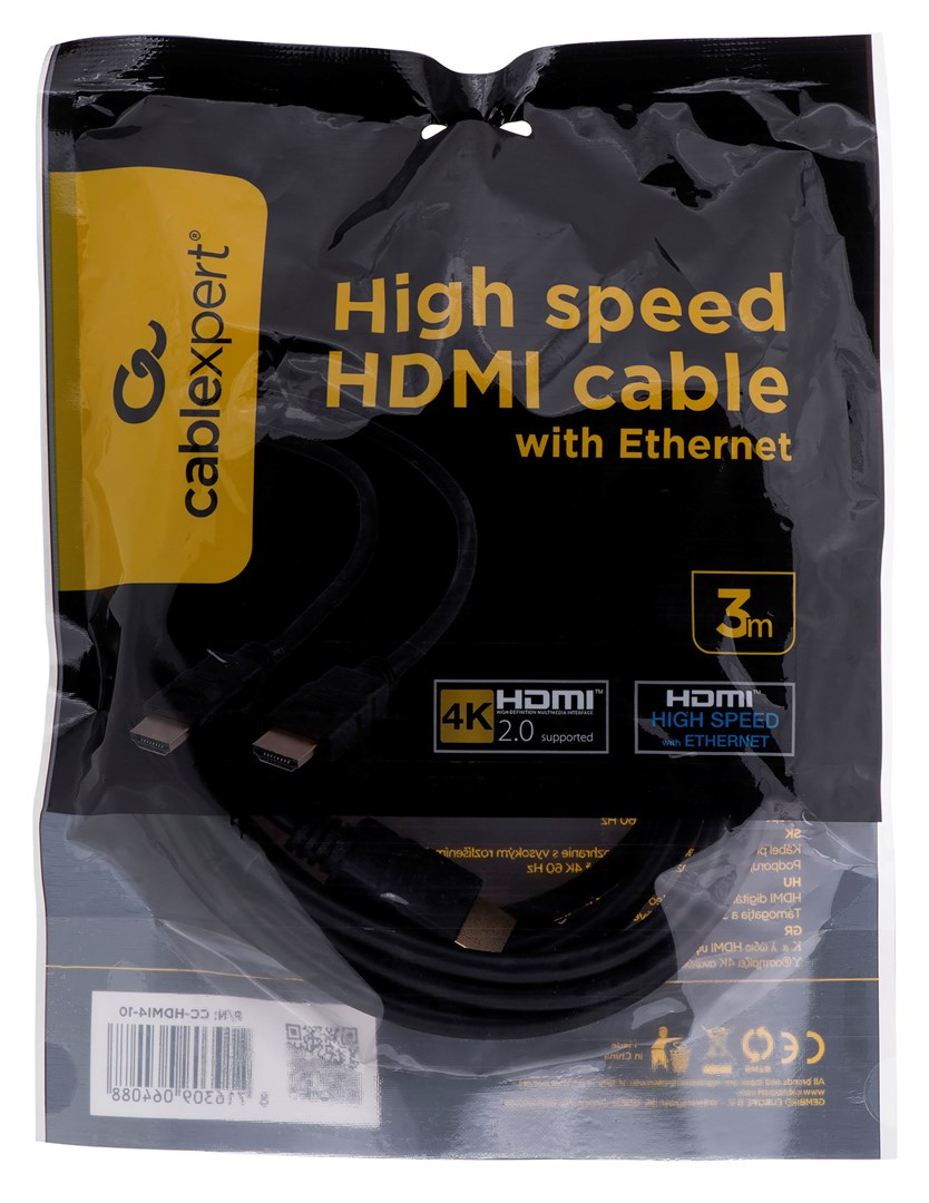 Kabel GEMBIRD CC-HDMI4-10 (HDMI M - HDMI M; 3m; kolor czarny)