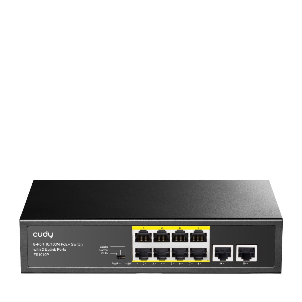 Switch CUDY FS1010P 8-Port 10/100M PoE+ 120W 2xUplink