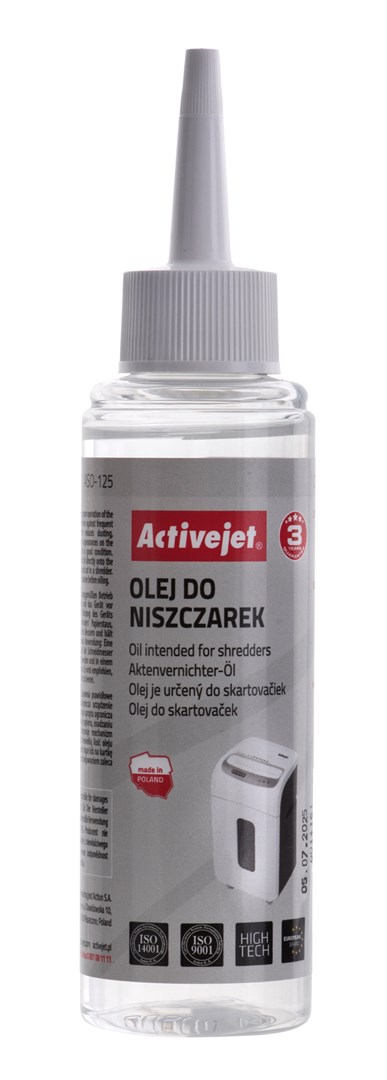 Activejet ASO-125 Olej do niszczarek,  125ml