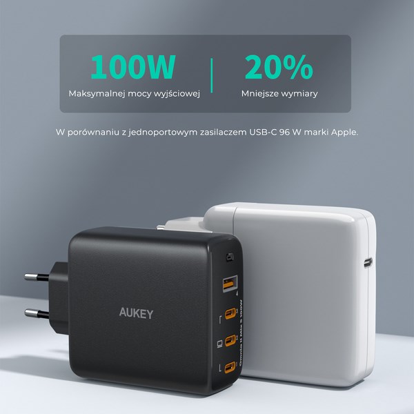 AUKEY PA-B7S ŁADOWARKA SIECIOWA GAN USB-C 100W PD